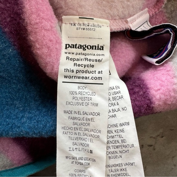 Patagonia Snap T Fleece Pullover Jacket Girls Large 12 - Picture 4 of 8